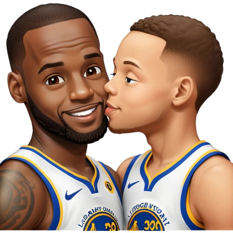 lebron james kissing stephen curry emoji