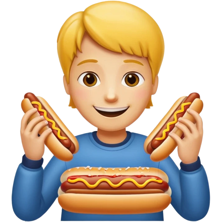 Eating five hotdogs emoji