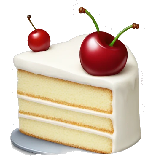 white cake with one cherry on top  emoji