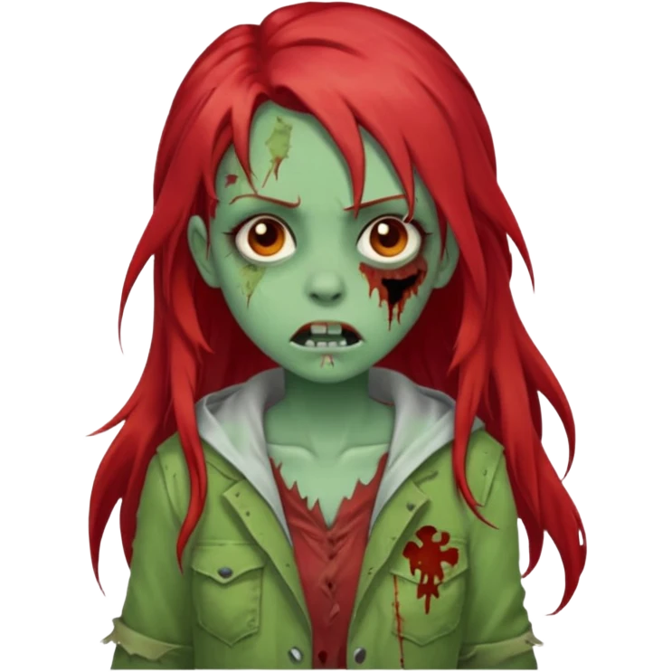 i want a zombie girl emoji with long red hair emoji