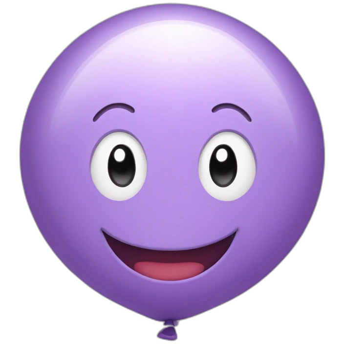 Lilac happy face balloon emoji