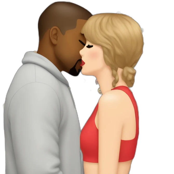 taylor swift and kanye west making out emoji