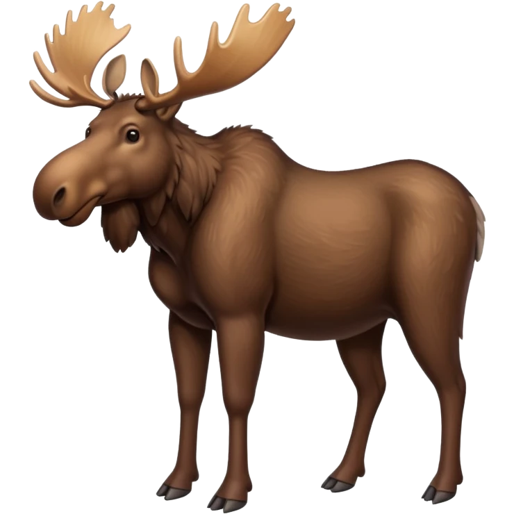 A high-resolution digital illustration of a full body moose in a clean, semi-realistic style. The noble moose is shown full body emoji