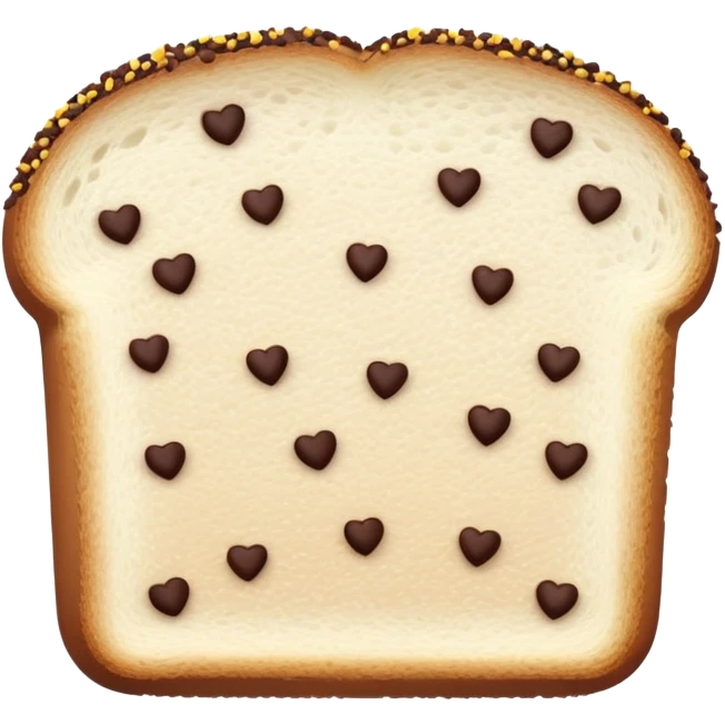Slice of white bread with chocolate sprinkles emoji