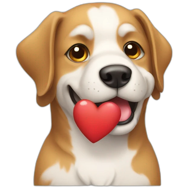 dog with heart emoji