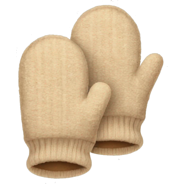 beige mittens for winter  emoji