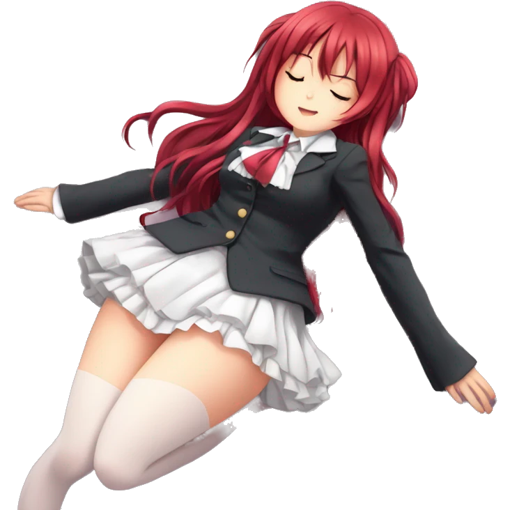 full body short skirt tights sleeping Rias Gremory anime style art emoji