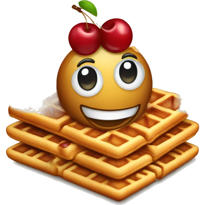 Waffle with cherry emoji