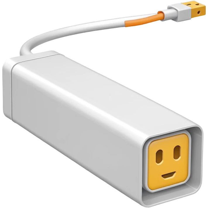 Cable duct, very narrow, white, plastic, square, long  emoji