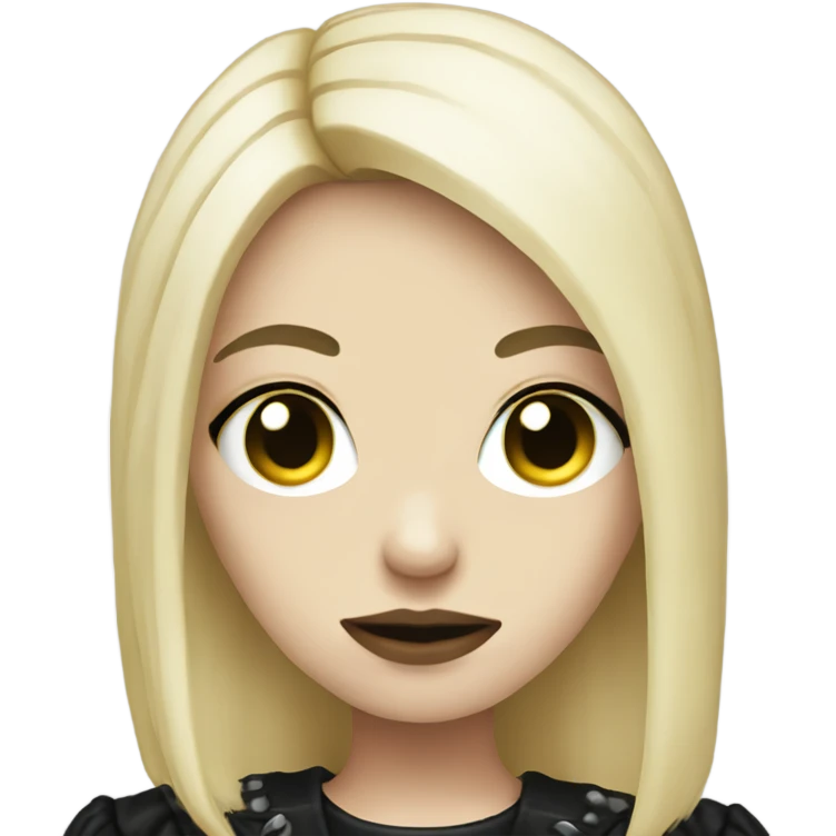 Blonde goth girl holding skull emoji