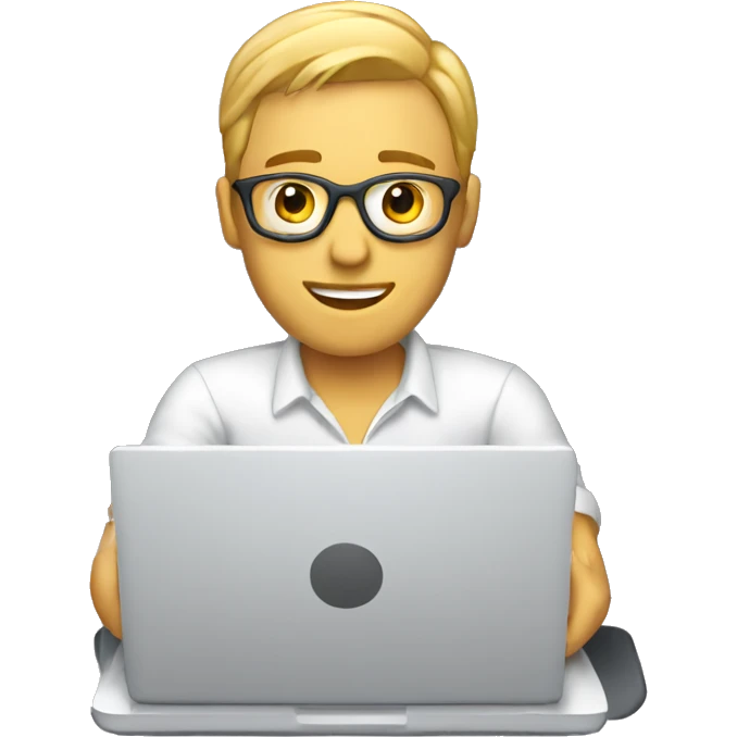 white Freelance working on a laptop  emoji