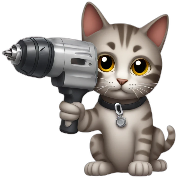 Cat using a power drill  emoji