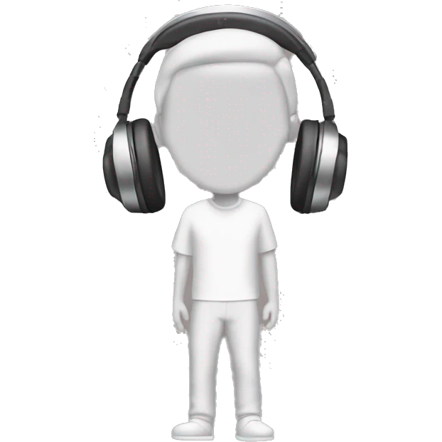 man with laptop headphones phone only upper part of body real-skin-tone emoji