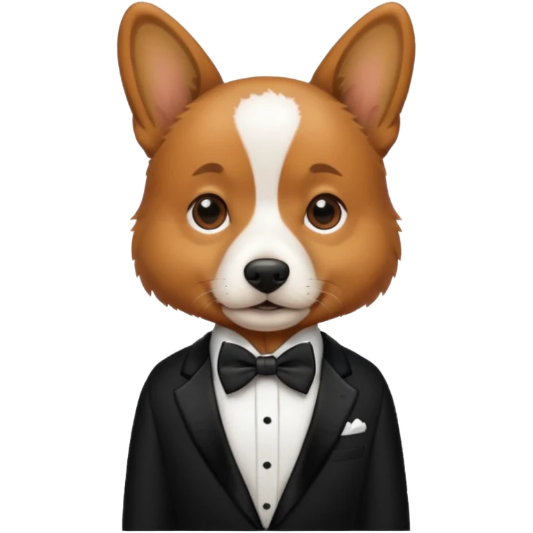 Groom dog with bowtie and suit emoji