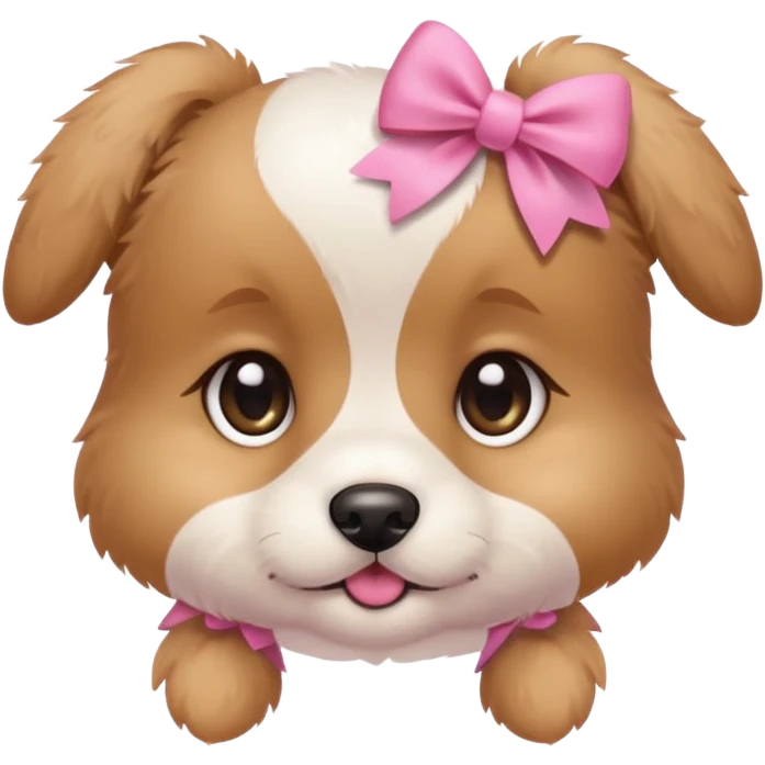 Puppy with a little pink bow  emoji