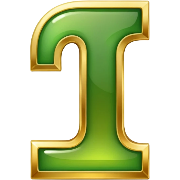 number One in golden and green shadows emoji