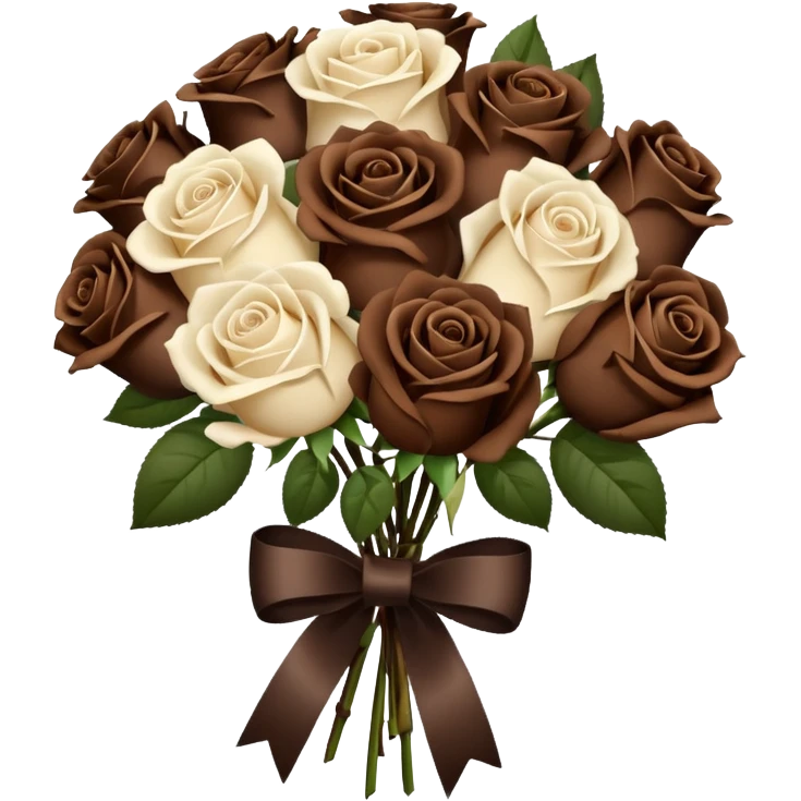 Wedding Bouquet in color cream and dark brown emoji