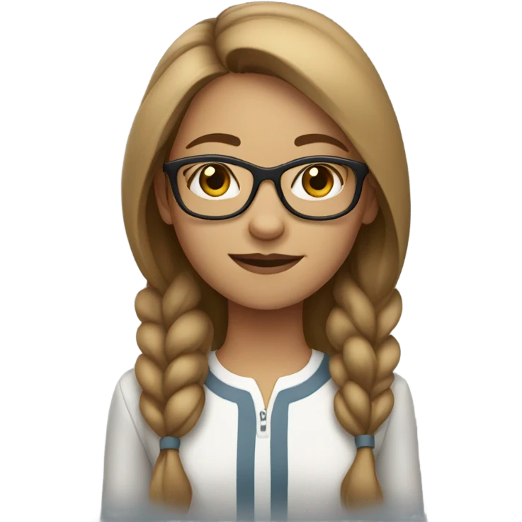Girl with light brown hair and glasses emoji