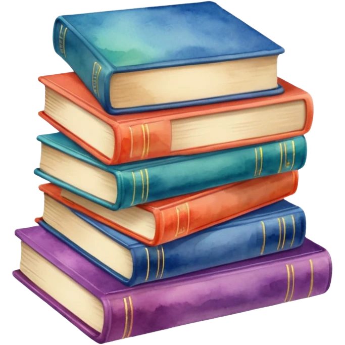 watercolor books  emoji