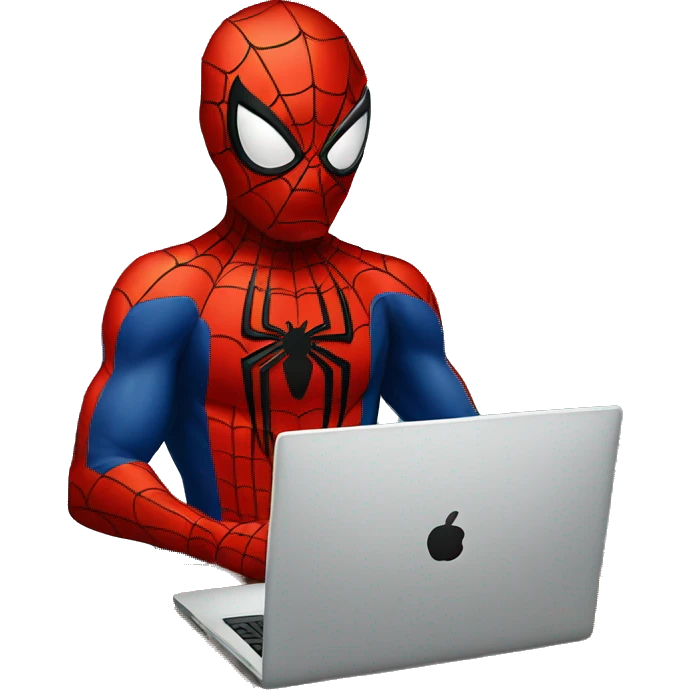 spiderman with laptop emoji
