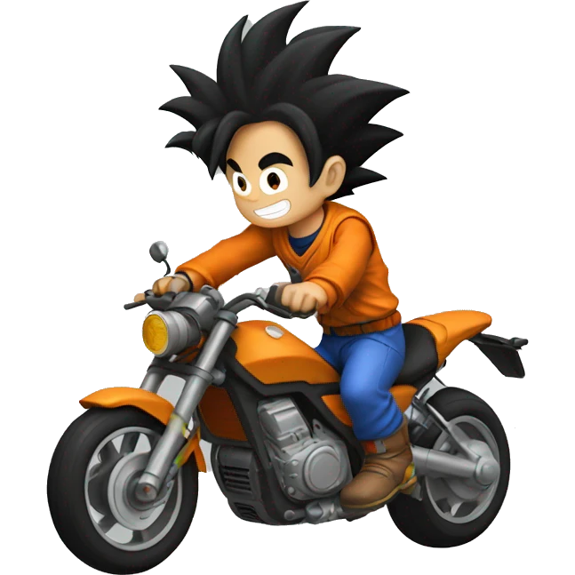 Goku riding motorcycle  emoji