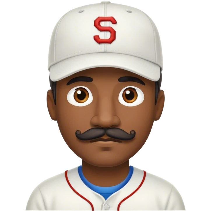 MAN WITH MEDIUM DARK SKIN AND MUSTACHE WEARING BASEBALL CAP emoji