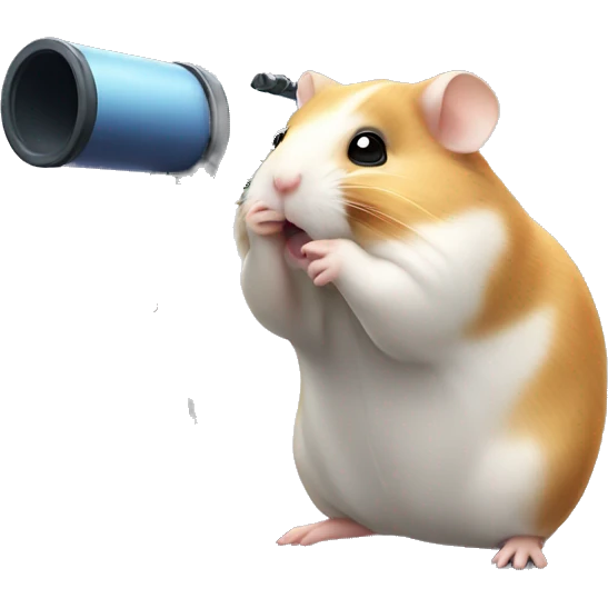 hamster wearing telescope emoji