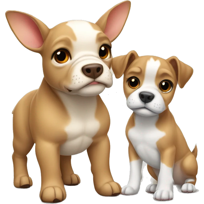 Fawn and white XL bully emoji