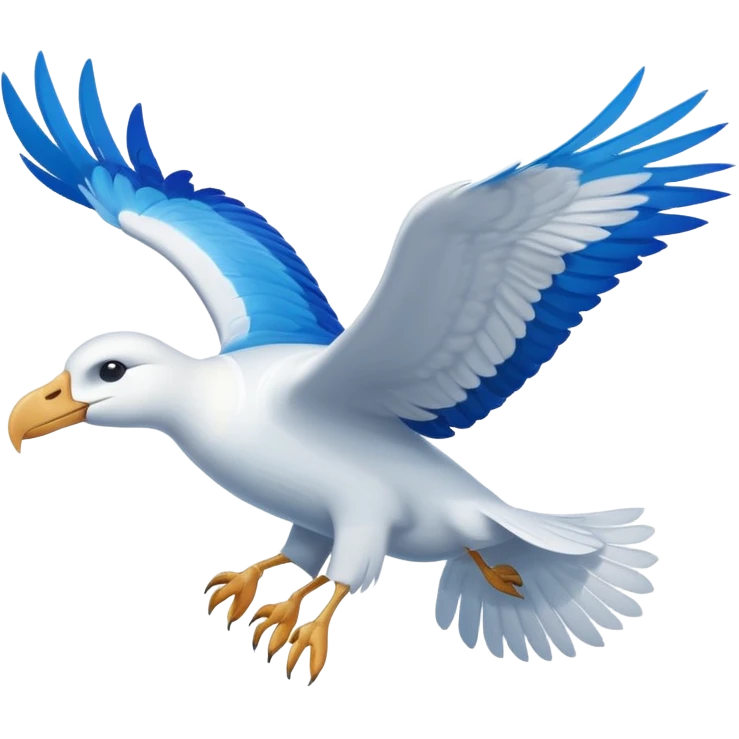 Albatross flying blue instead of black wings emoji