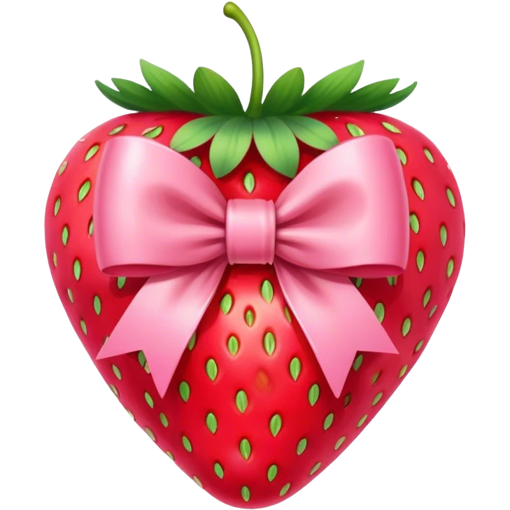 pink bow on a strawberry  emoji