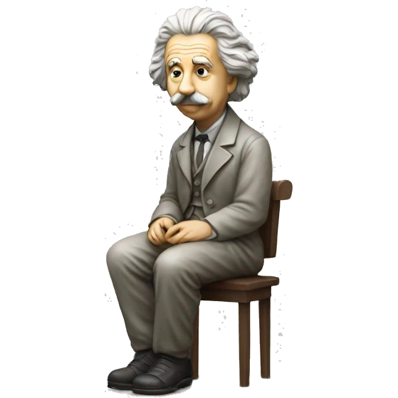 sitting philosopher-statue as albert einstein emoji