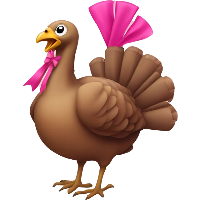 Turkey with a pink bow emoji