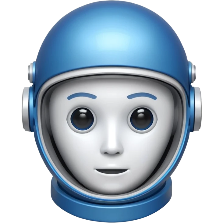 tête de robot cosmonaute bleu et blanc emoji