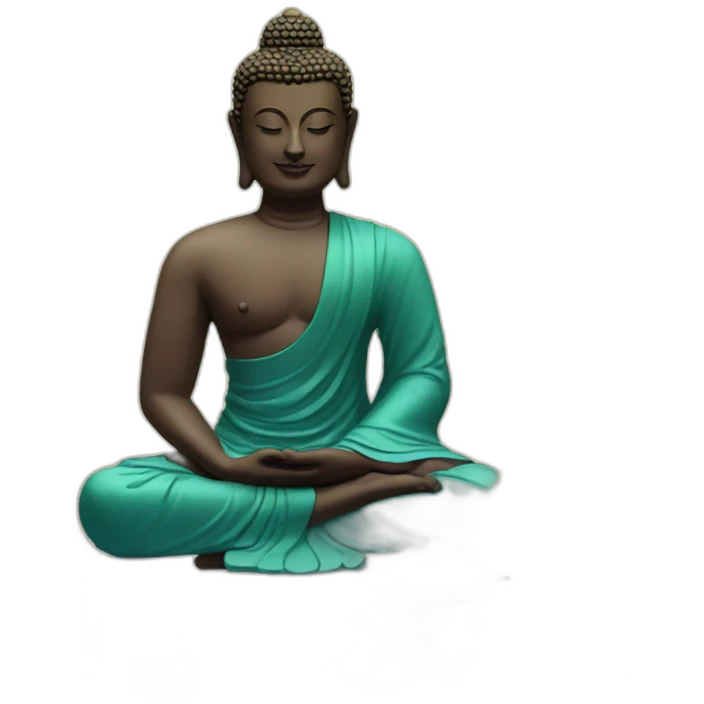 Buddha wishes you merry Christmas with presents in front of Christmas decorations emoji