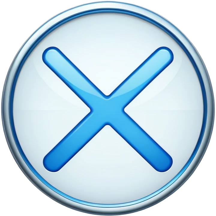 Blue X sign with round border emoji