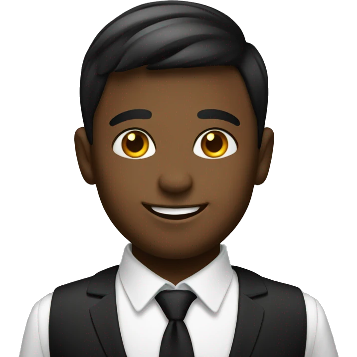 smiling boy in formal gay emoji