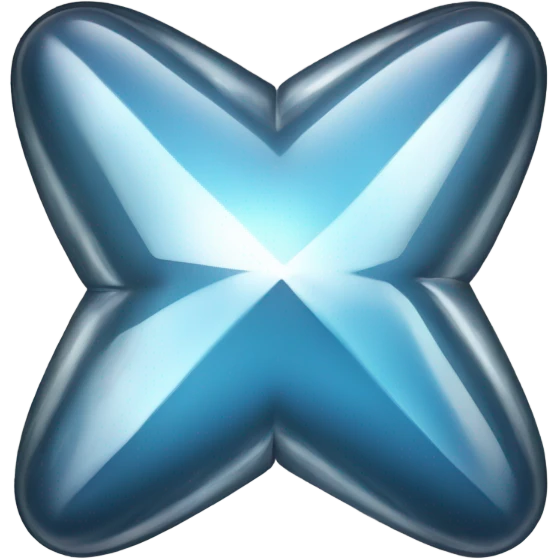 glass chrome four-point rounded star diamond texture  emoji