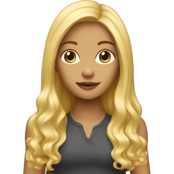 girl blond long hair emoji