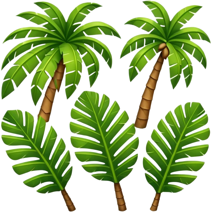 single Palm tree leaf variants for normal emoji emoji