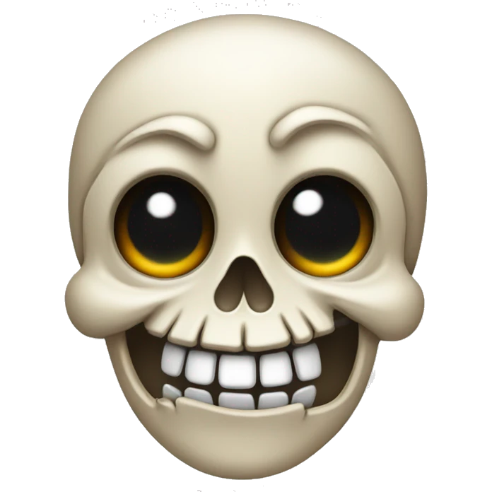 Winking skull, one eye close emoji