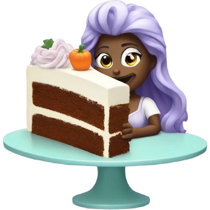 Ursula eating carrot cake  emoji