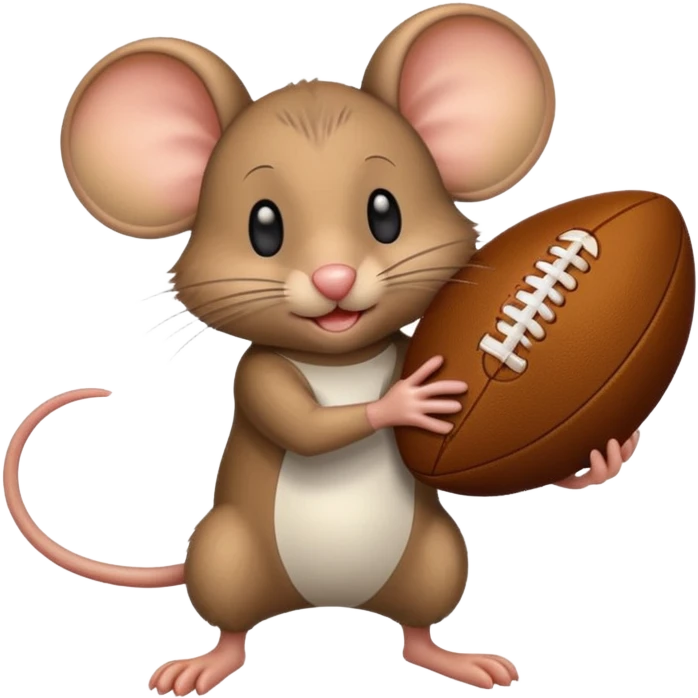 Mouse holding football emoji