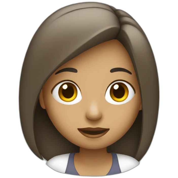 A girl using a MacBook to work on coding emoji