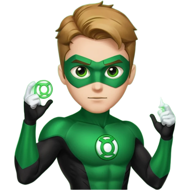 Green Lantern with green eyes emoji