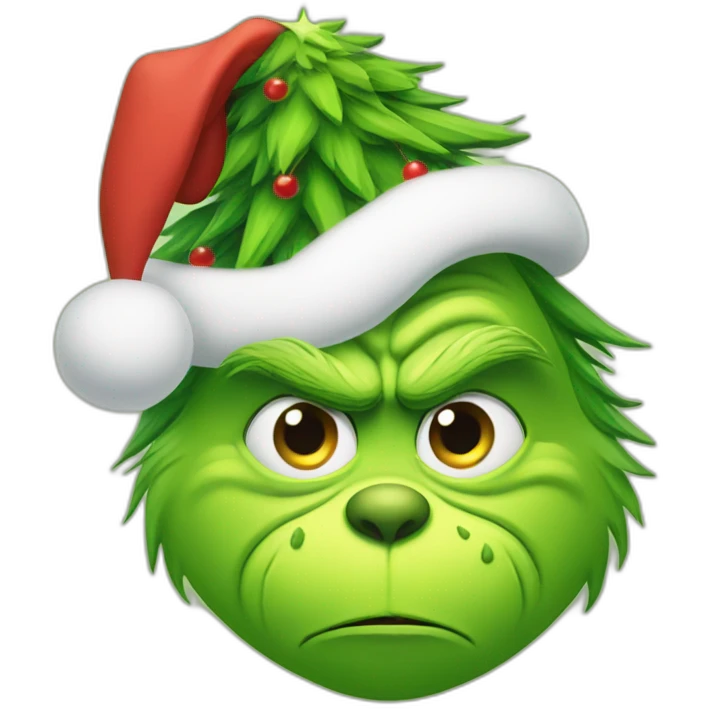 Grinch with a Christmas tree emoji