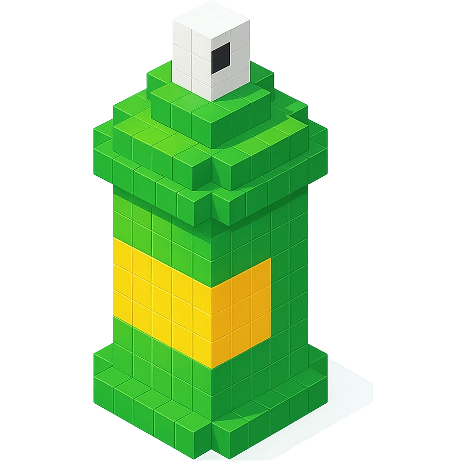 voxel style isometric spray paint can, green color emoji