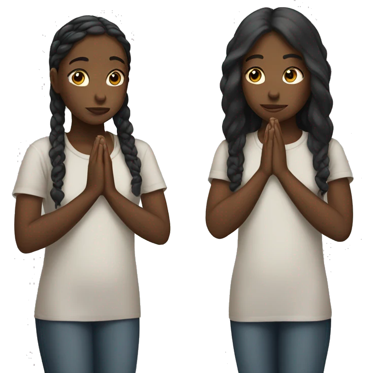 Two black girls praying  emoji