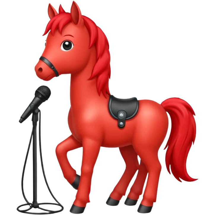 red pony with microphone emoji