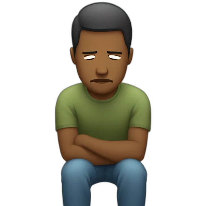 Depressed man emoji