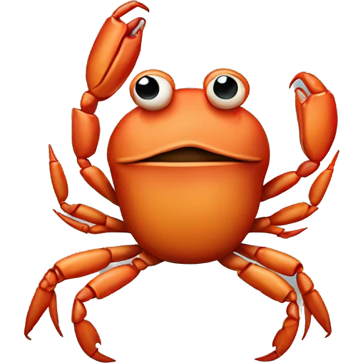 a crab smoking a cigarette emoji